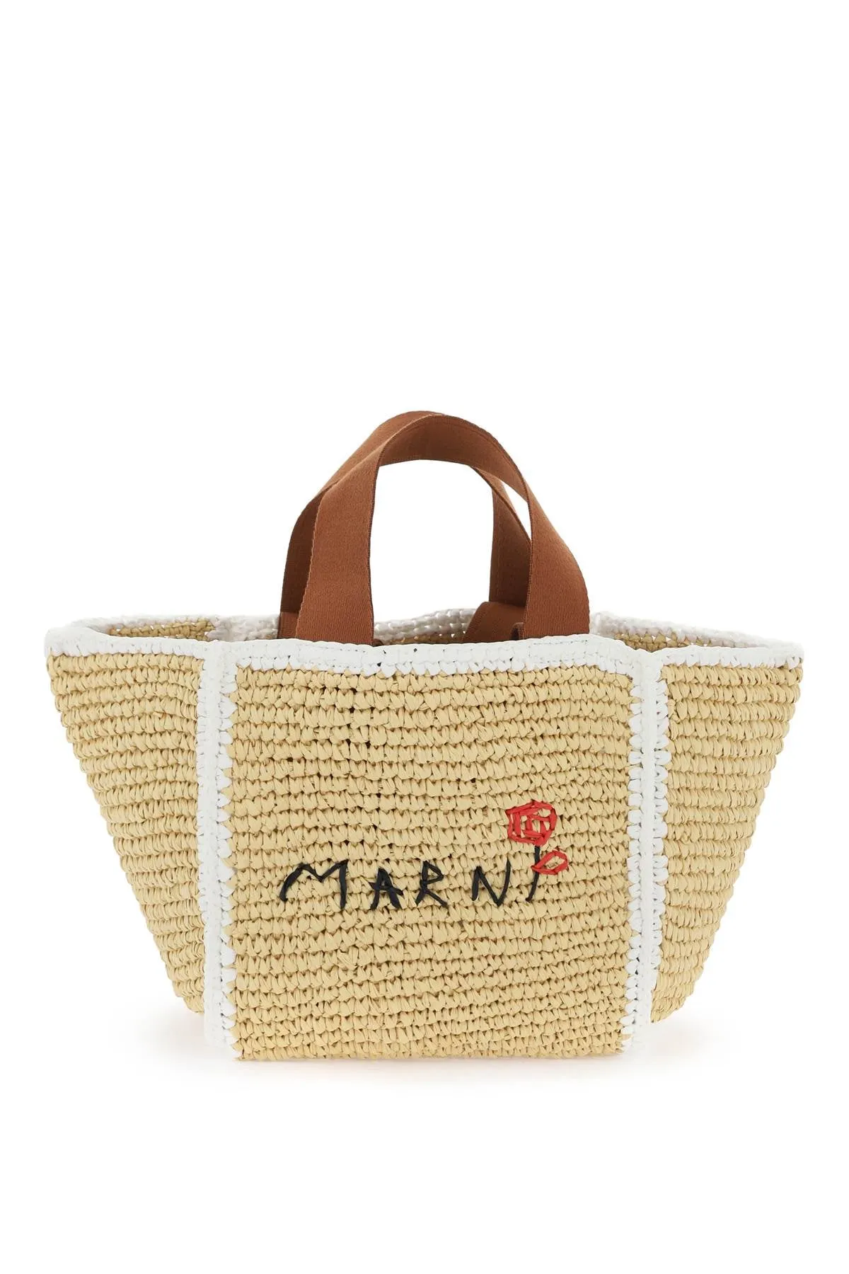 MARNI Black Macramé Sillo Tote Handbag for Women - SS24