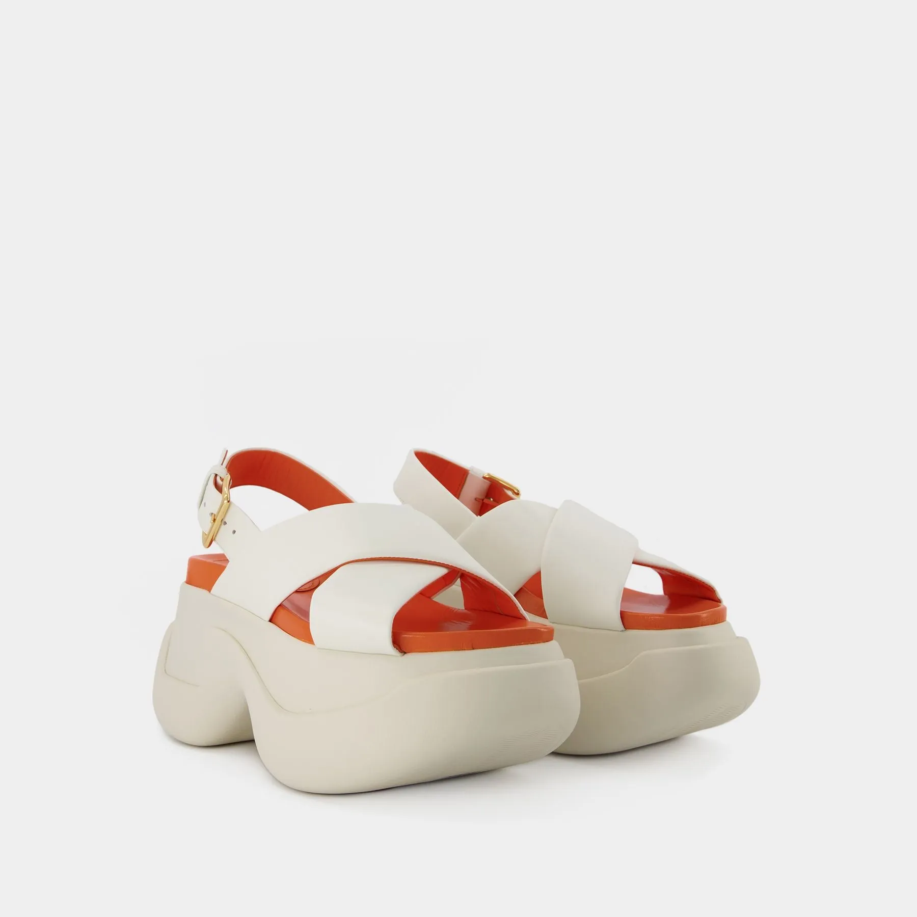 Marni  Fussbett Platform Sandals - Marni - White - Leather