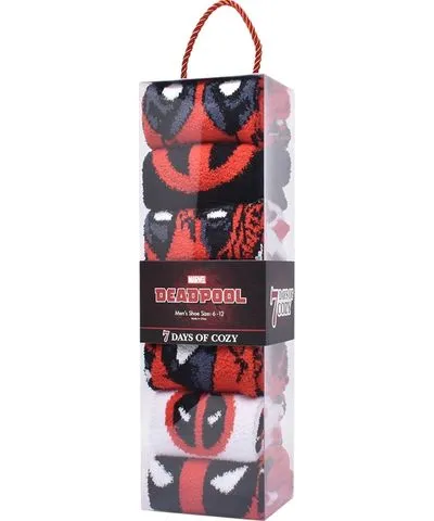 Marvel Men's Deadpool 7 Days of Cozy Crew Socks
