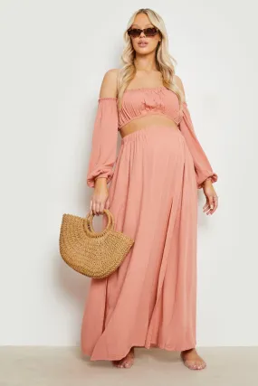 Maternity Cheesecloth Beach Two-Piece