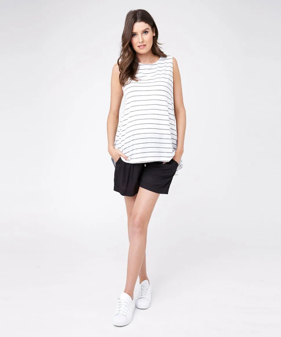 Maternity Philly Cotton Shorts in Black
