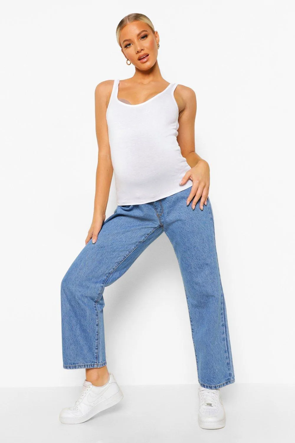 Maternity Stretch Wide Leg Jeans