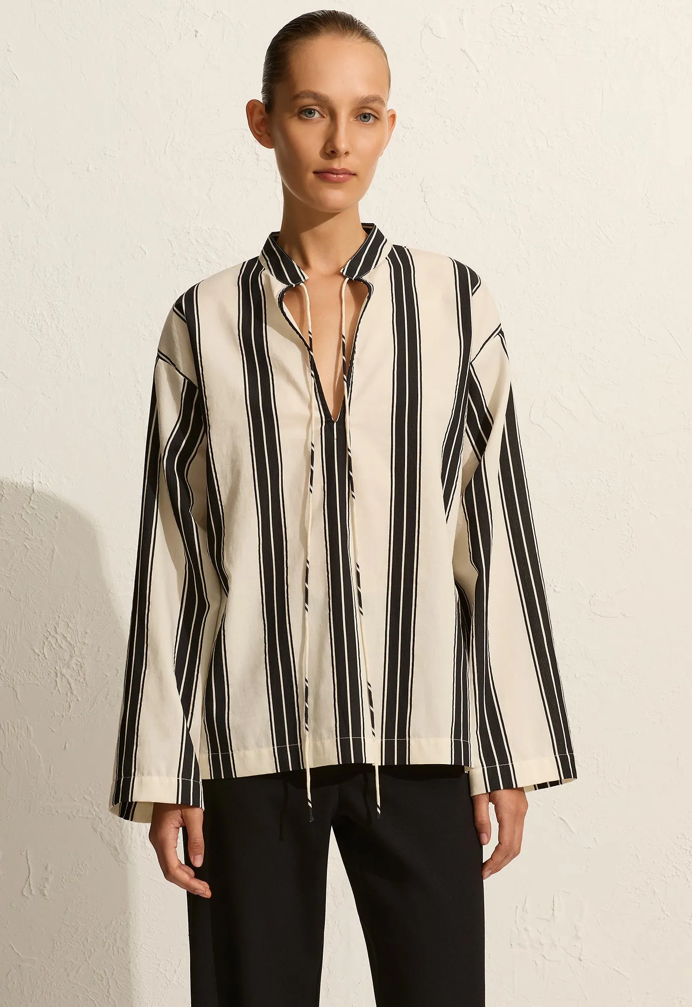  Matteau      Relaxed Stripe Tunic - Nero Stripe 