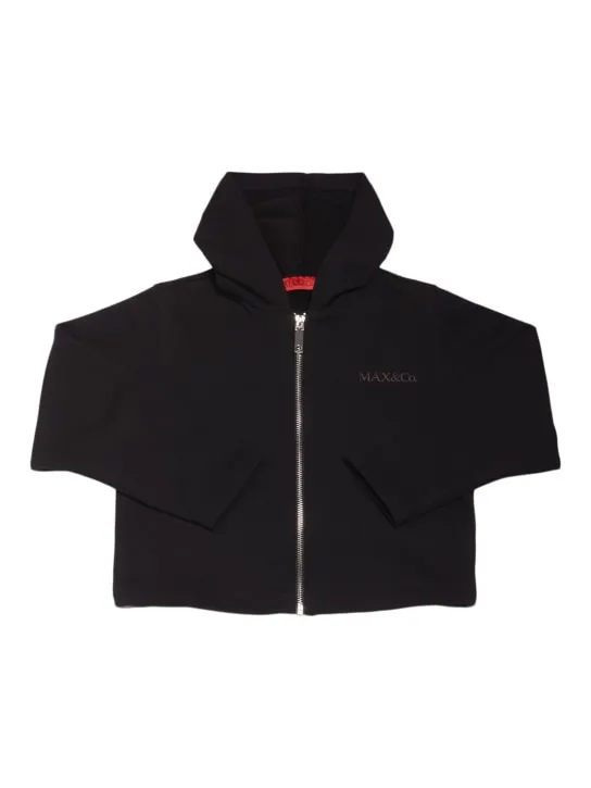 MAX&Co.   Cotton zip-up hooded sweatshirt 