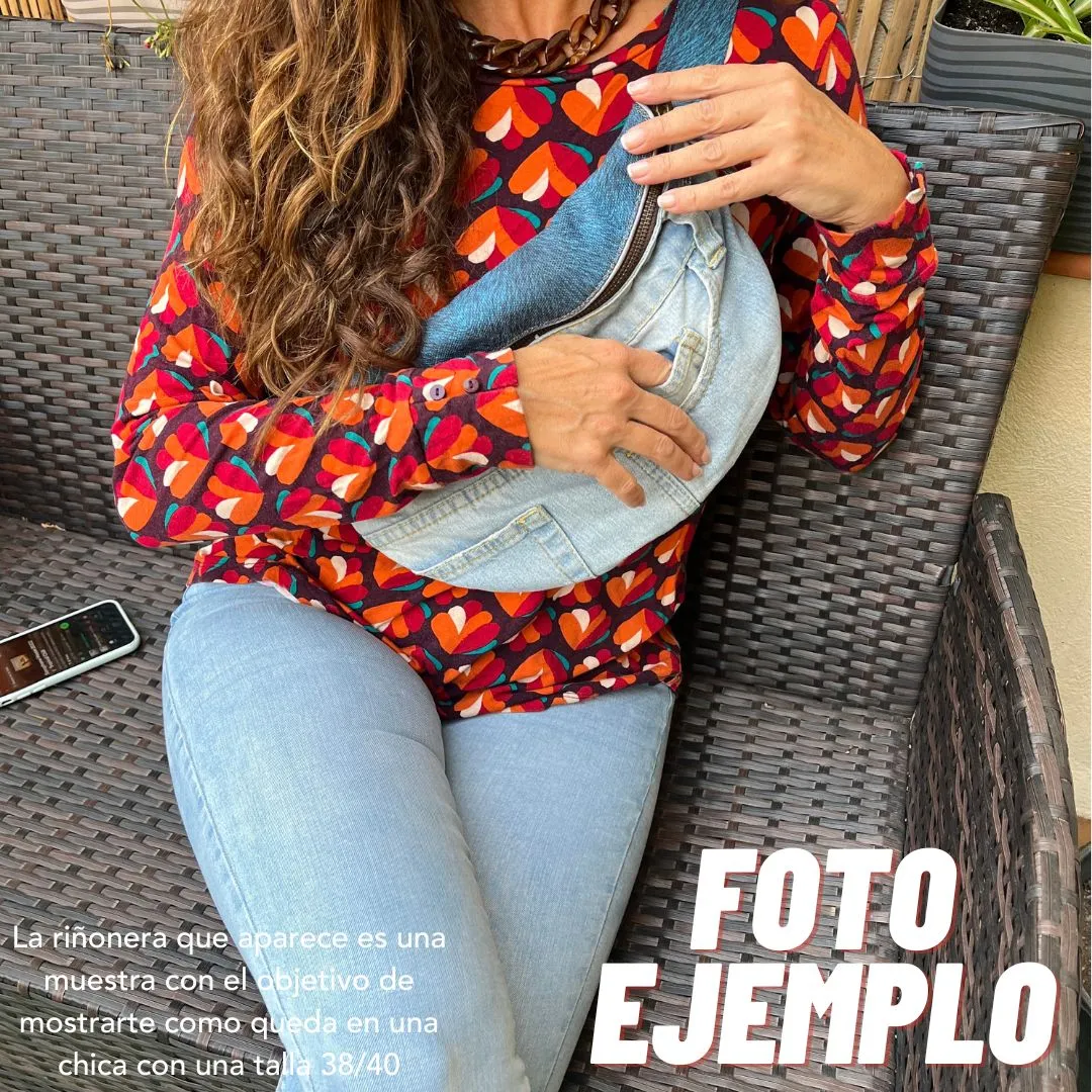 Maxi Retro Chic  Jeans Recycled  · Edición Limitada · Pieza nica Núm. 12709