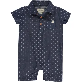 Me & Henry Sandy Chambray Anchor Romper