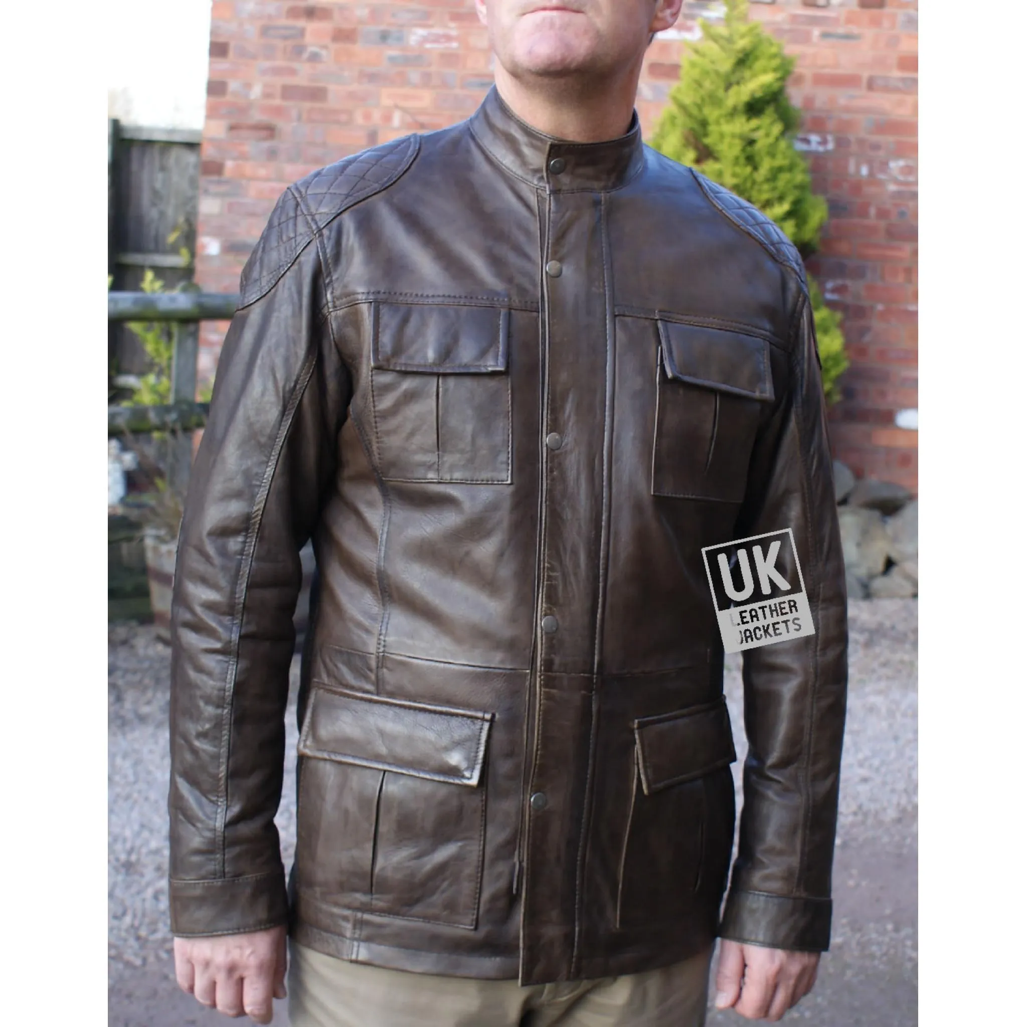 Men's Brown Leather Vintage Racing Jacket - Canterbury | UK LJ