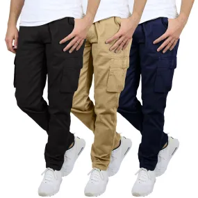 Men's Flex-Stretch Cotton Cargo Pants (1 to 3-Pack)