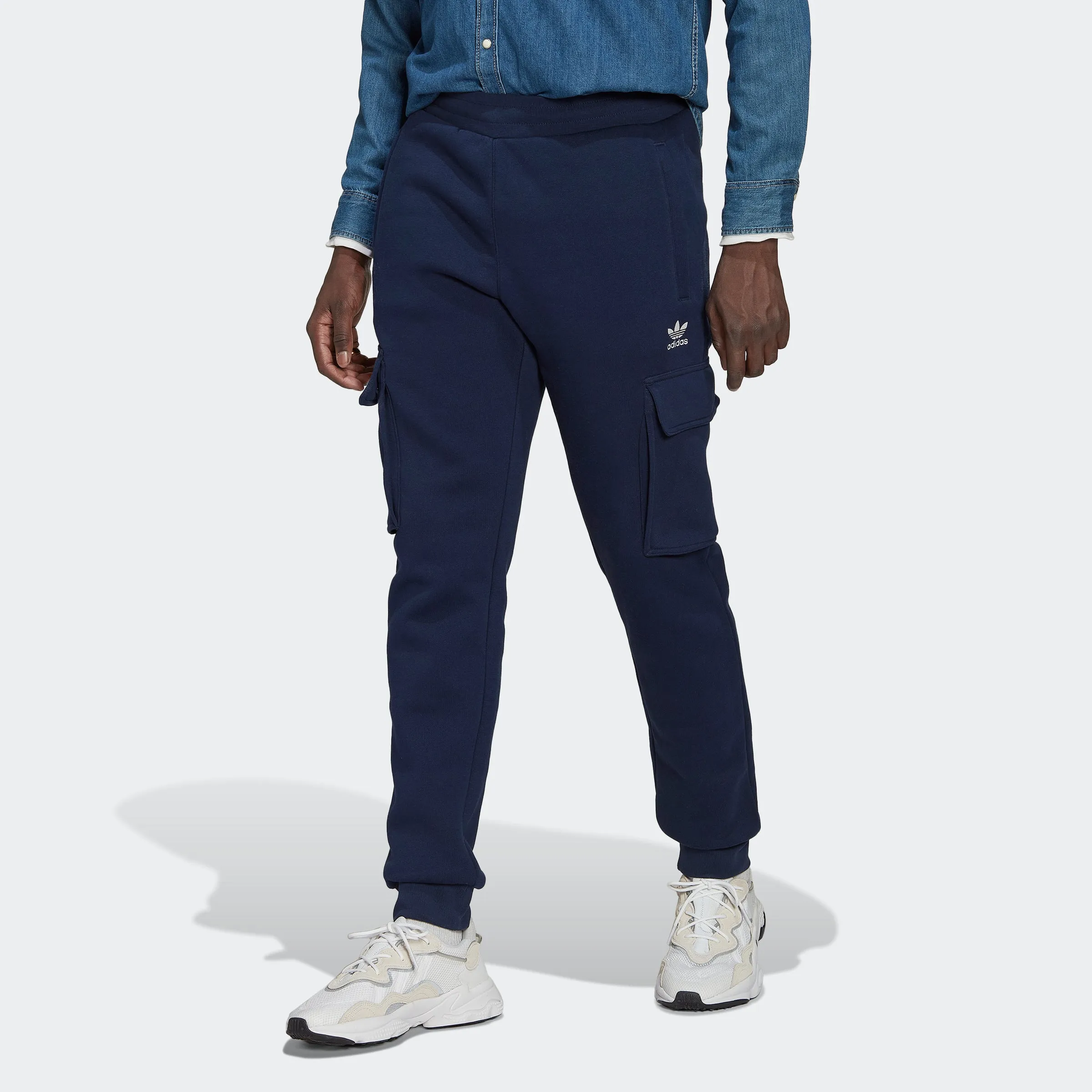 Men's adidas Originals Adicolor Essentials Trefoil Cargo Pants Navy