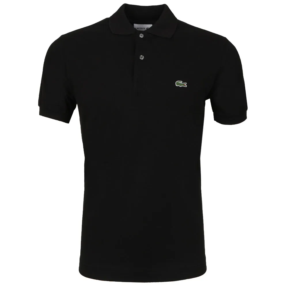 Mens Black L1212 Plain Polo Shirt