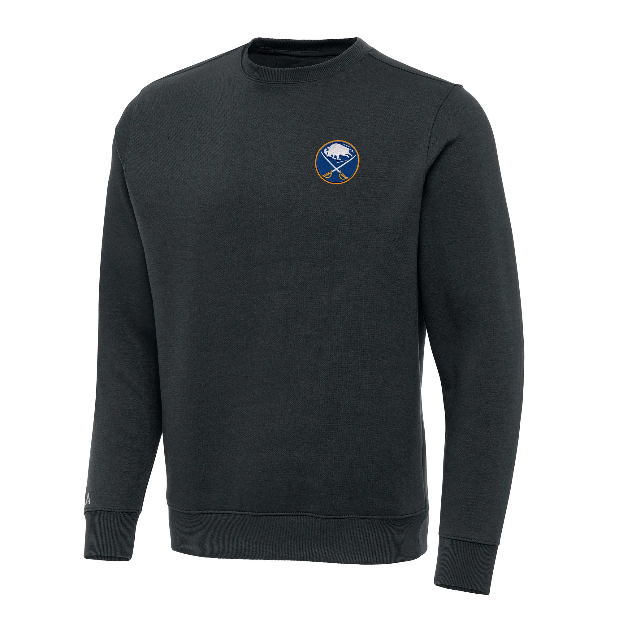 Men's Buffalo Sabres Antigua Charcoal Victory Crewneck Pullover Sweatshirt