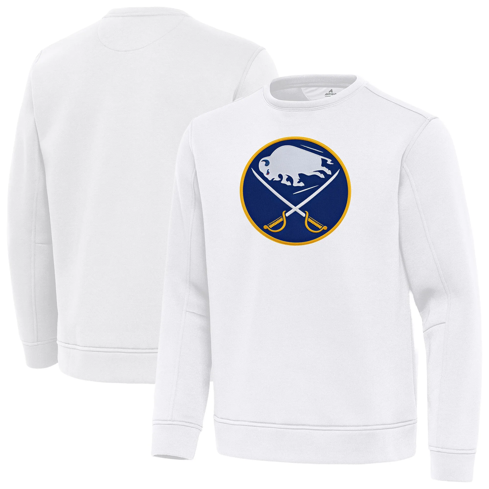 Men's Buffalo Sabres Antigua White Relevant Lightweight Pullover Sweatshirt