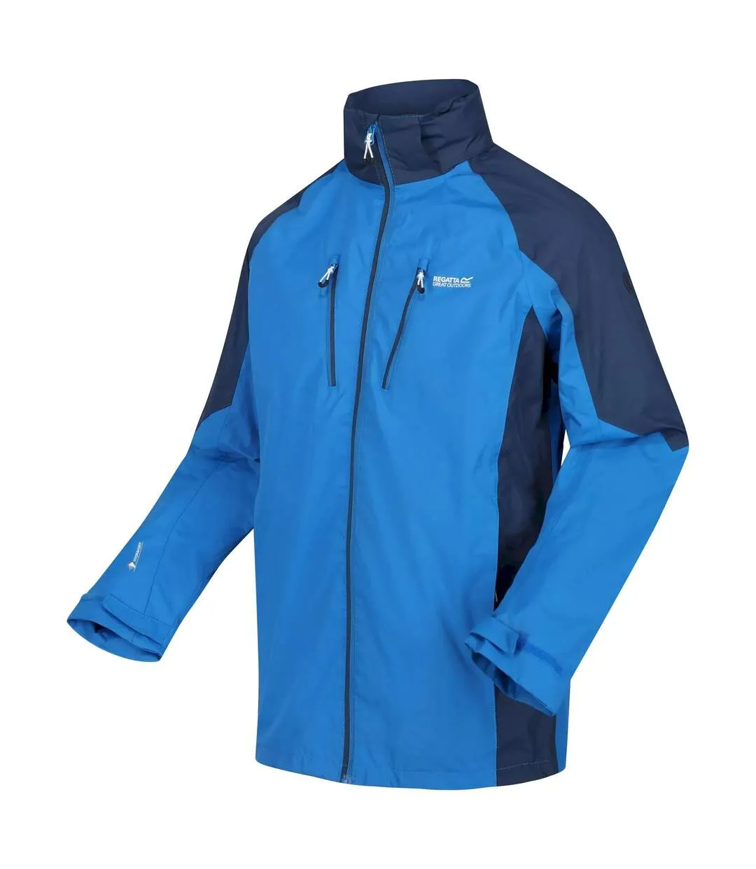 Mens calderdale iv waterproof softshell hooded walking jacket pacific green/admiral blue Regatta