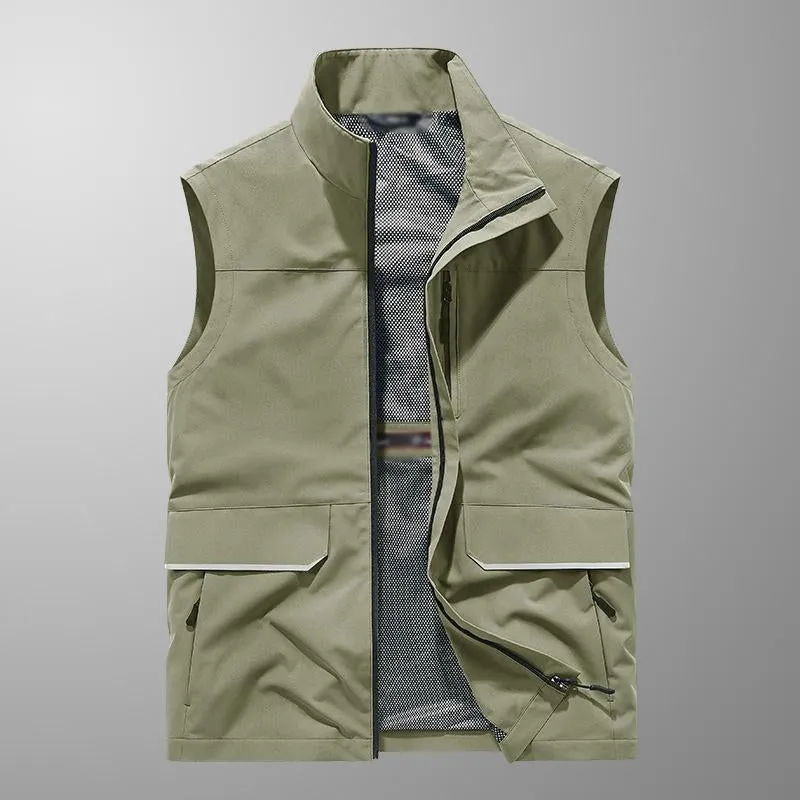 Men's Casual Outdoor Quick-drying Multi-pocket Thin Loose Vest 63889609M