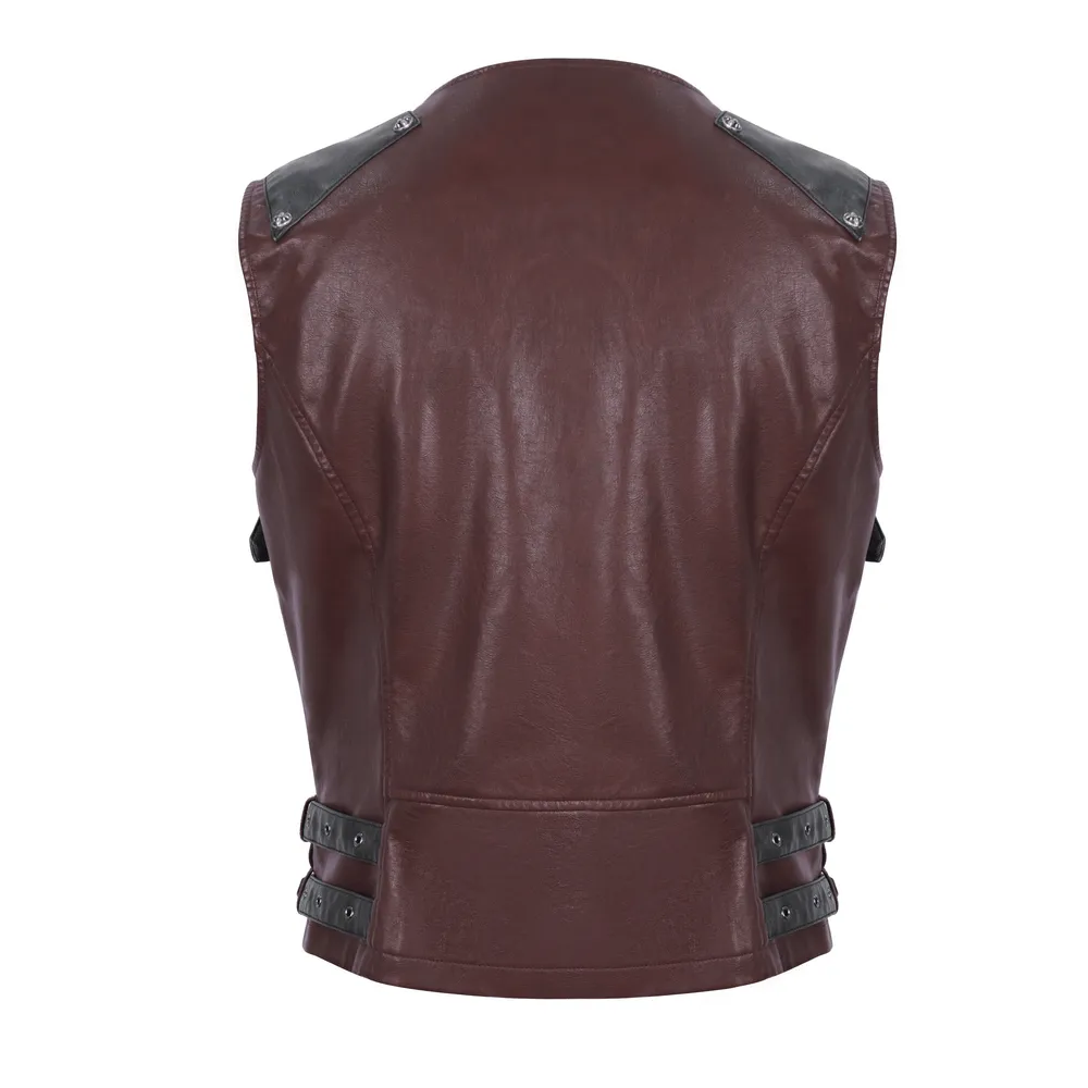 Men's Gothic Punk Studded Synthetic Leather Vest