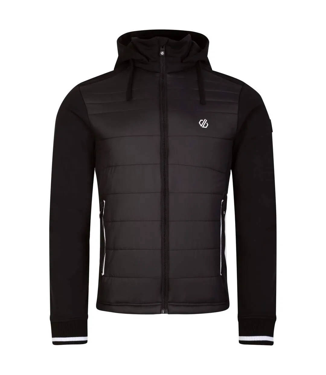 Mens hooded padded full zip hybrid jacket black Dare 2B