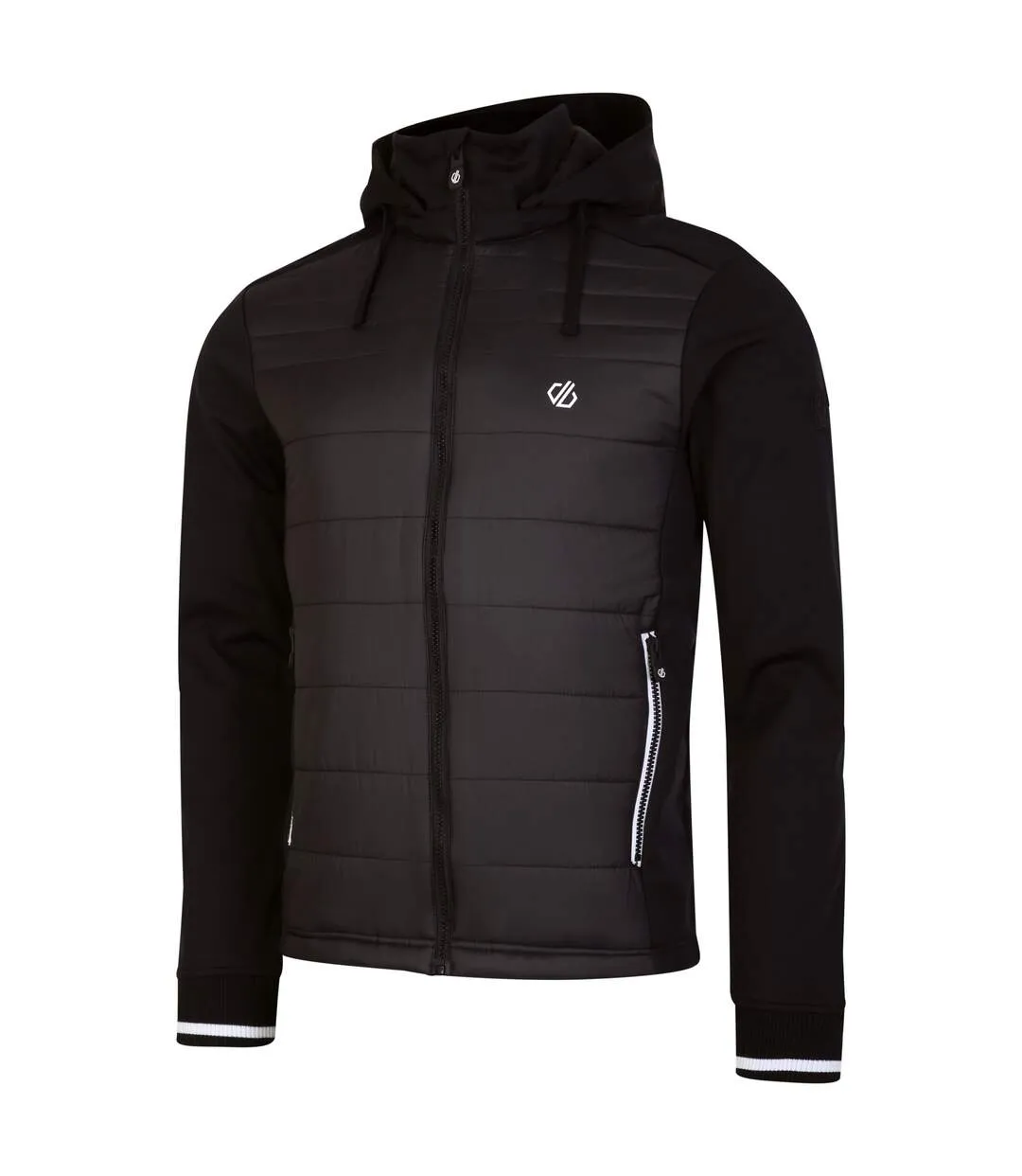 Mens hooded padded full zip hybrid jacket black Dare 2B