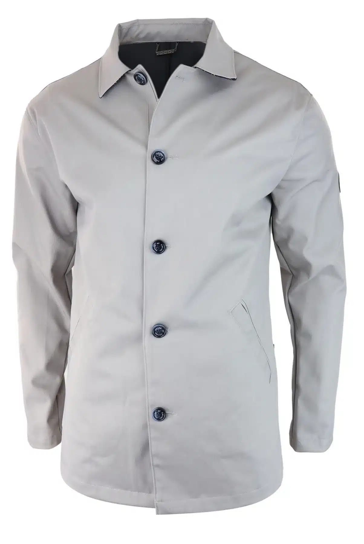 Mens Mid Length Overcoat Jacket Light Weight Smart Casual Beige Stone Mac