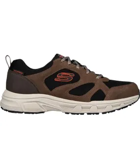 Mens oak canyon sunfair suede relaxed fit trainers brown/black Skechers