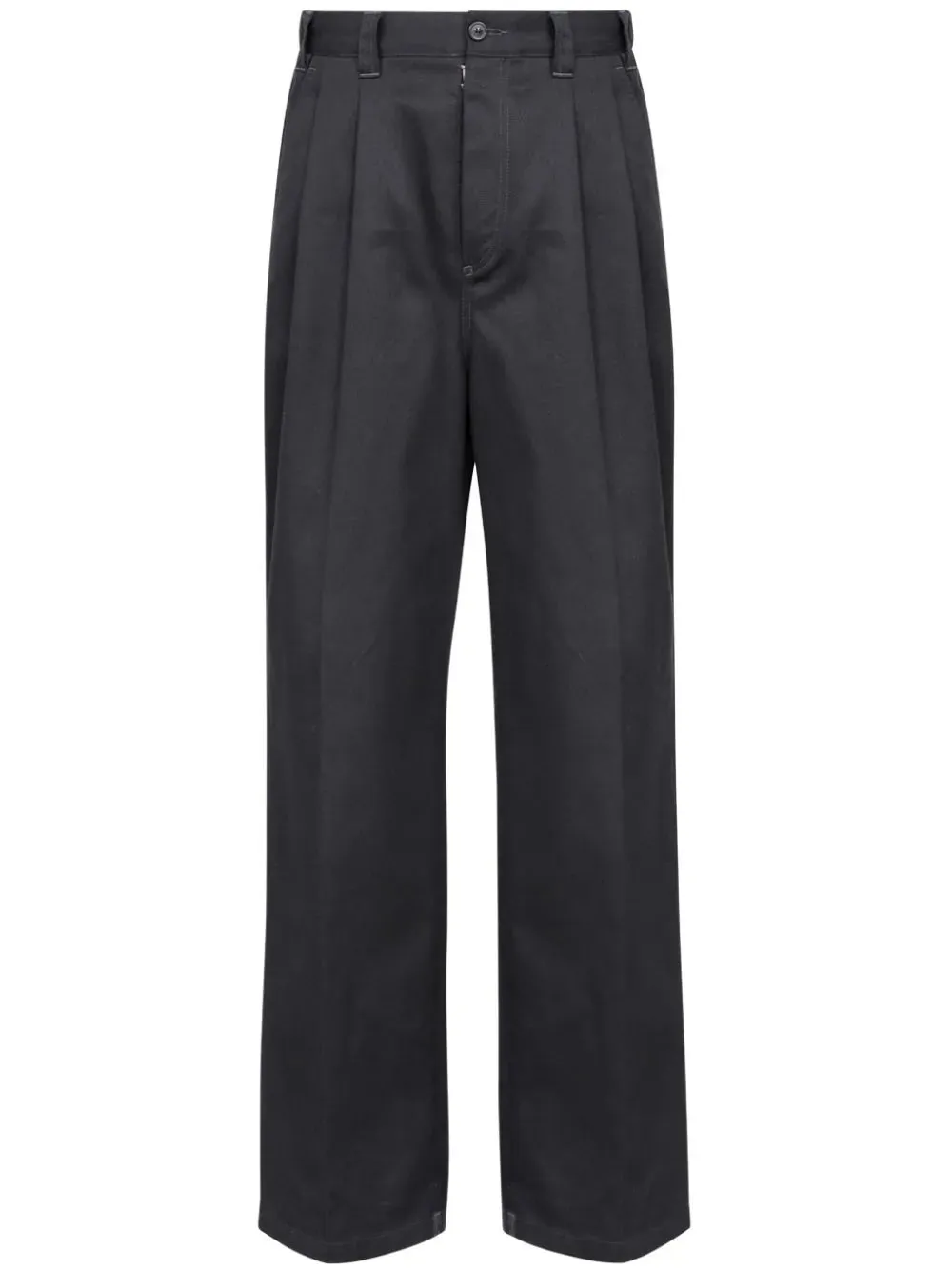 Mens Pleated Trousers - Black