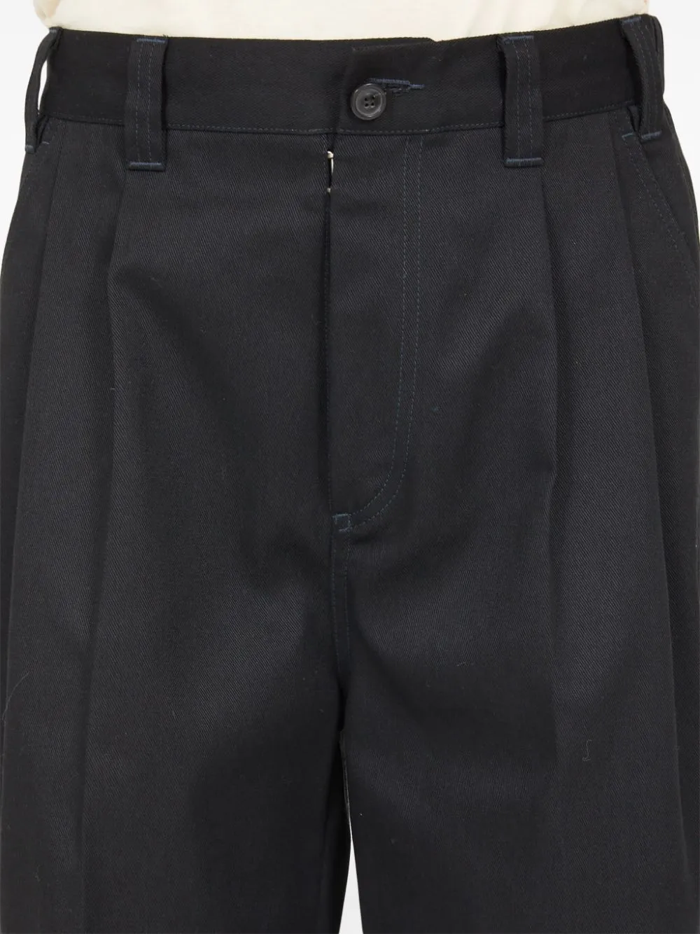 Mens Pleated Trousers - Black