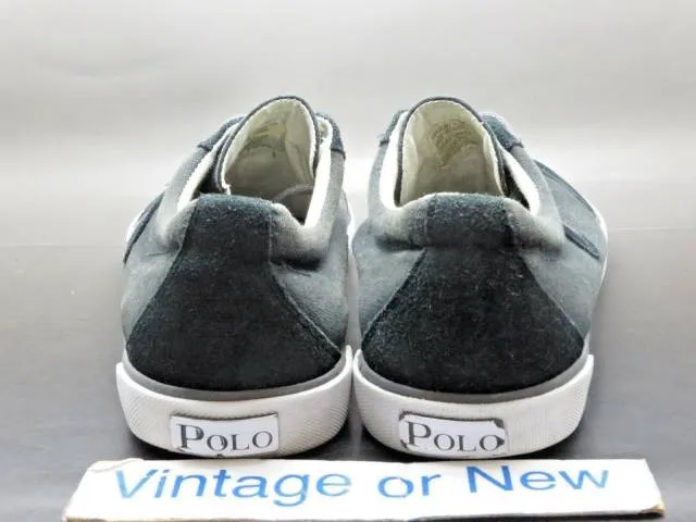 Men's polo ralph lauren low dark grey canvas sneakers sz 10