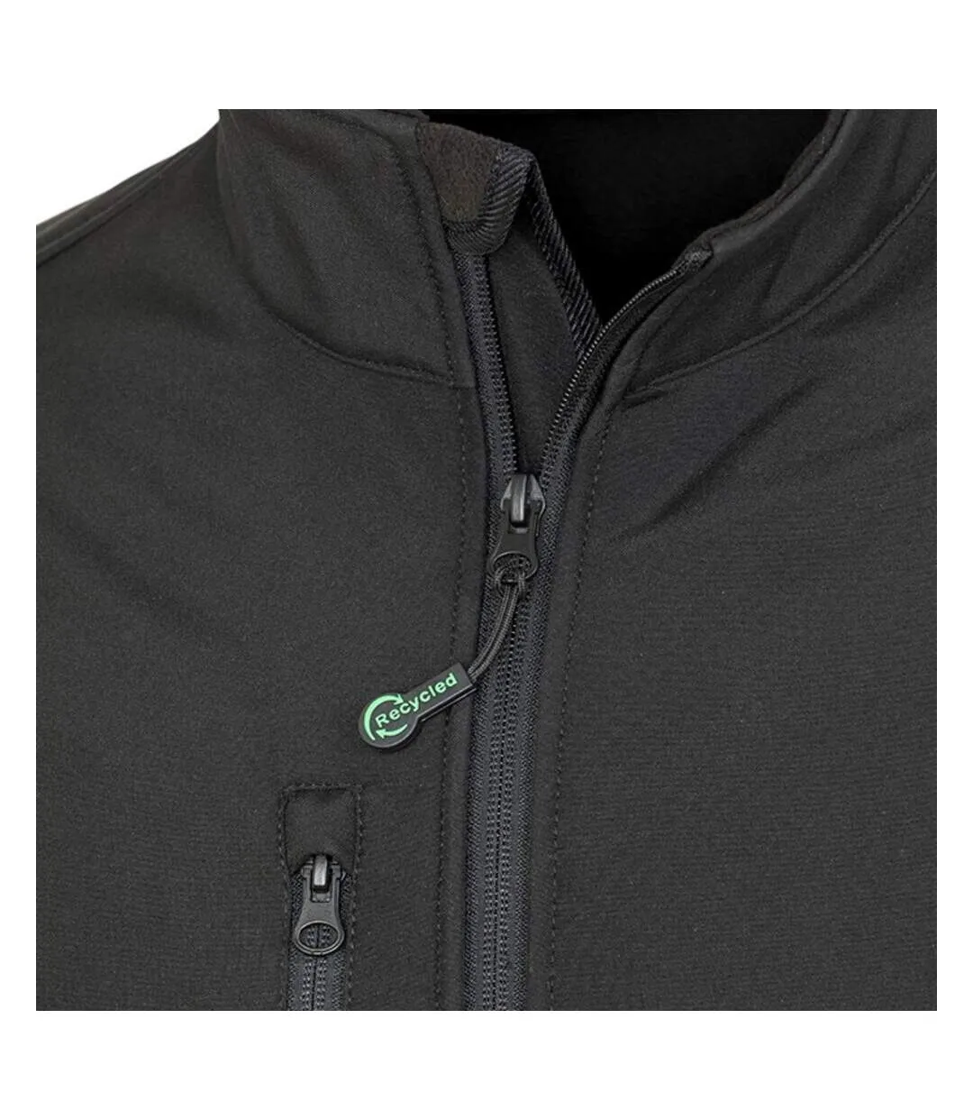 Mens printable 3 layer soft shell jacket black Result Genuine Recycled