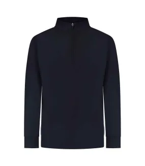 Mens quarter zip tracksuit top navy Finden & Hales