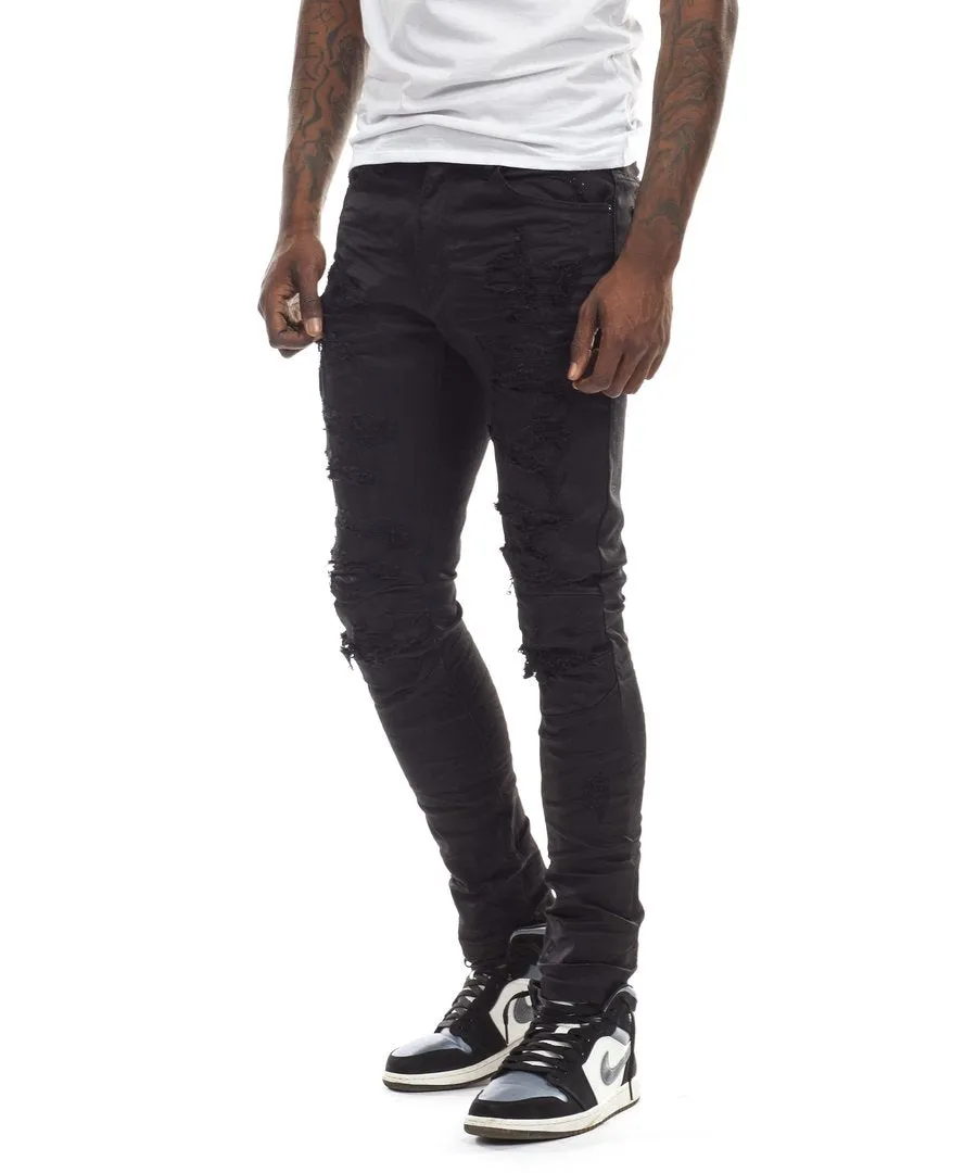 Men's Smoke Rise Heavy Rip & Repair Jeans Jet Black