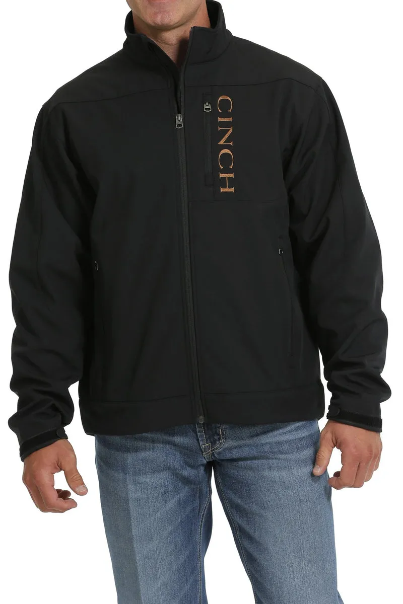 MEN'S SOLID BONDED JACKET - BLACK