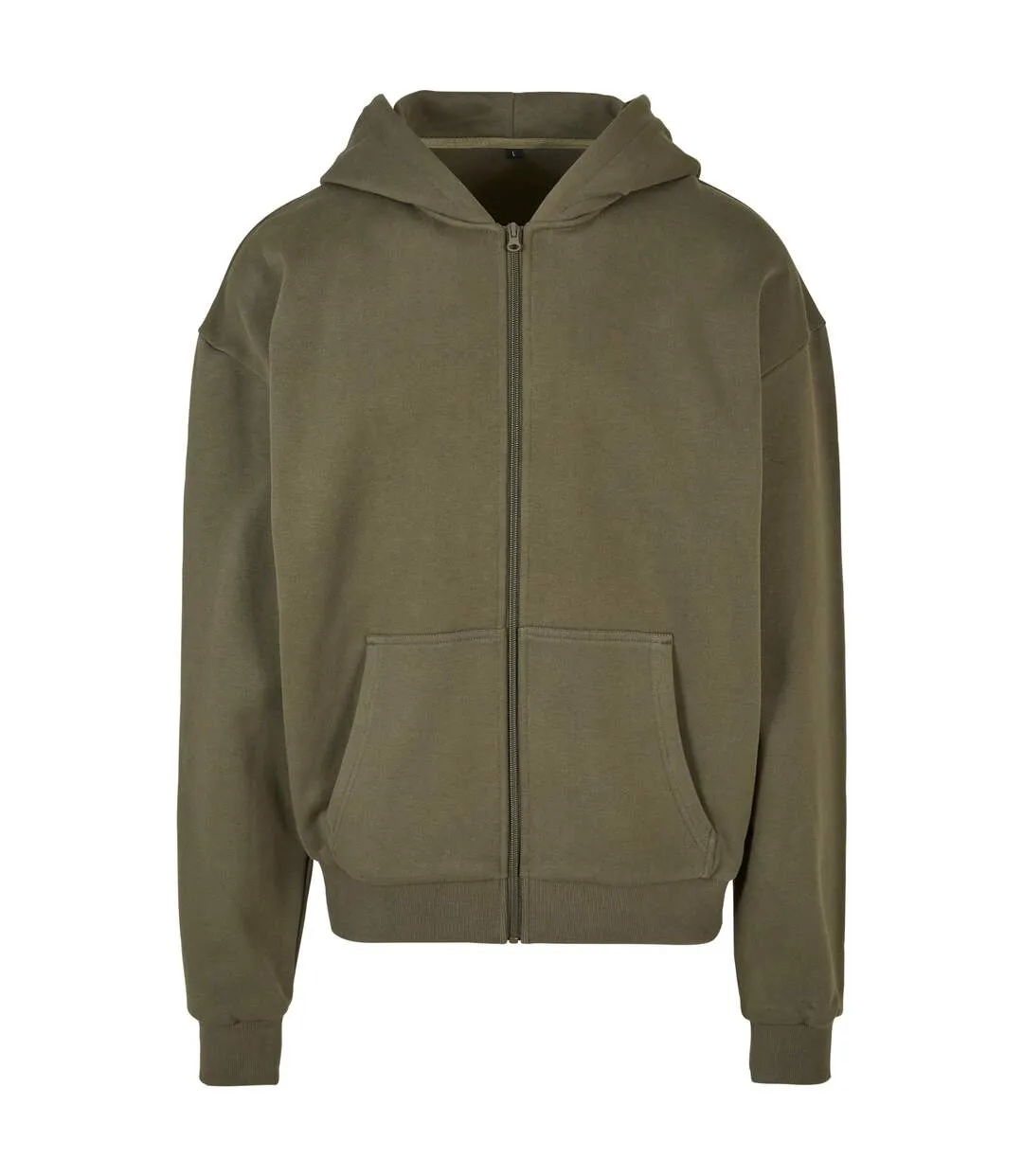 Mens ultra heavyweight full zip hoodie olive Build Your Brand