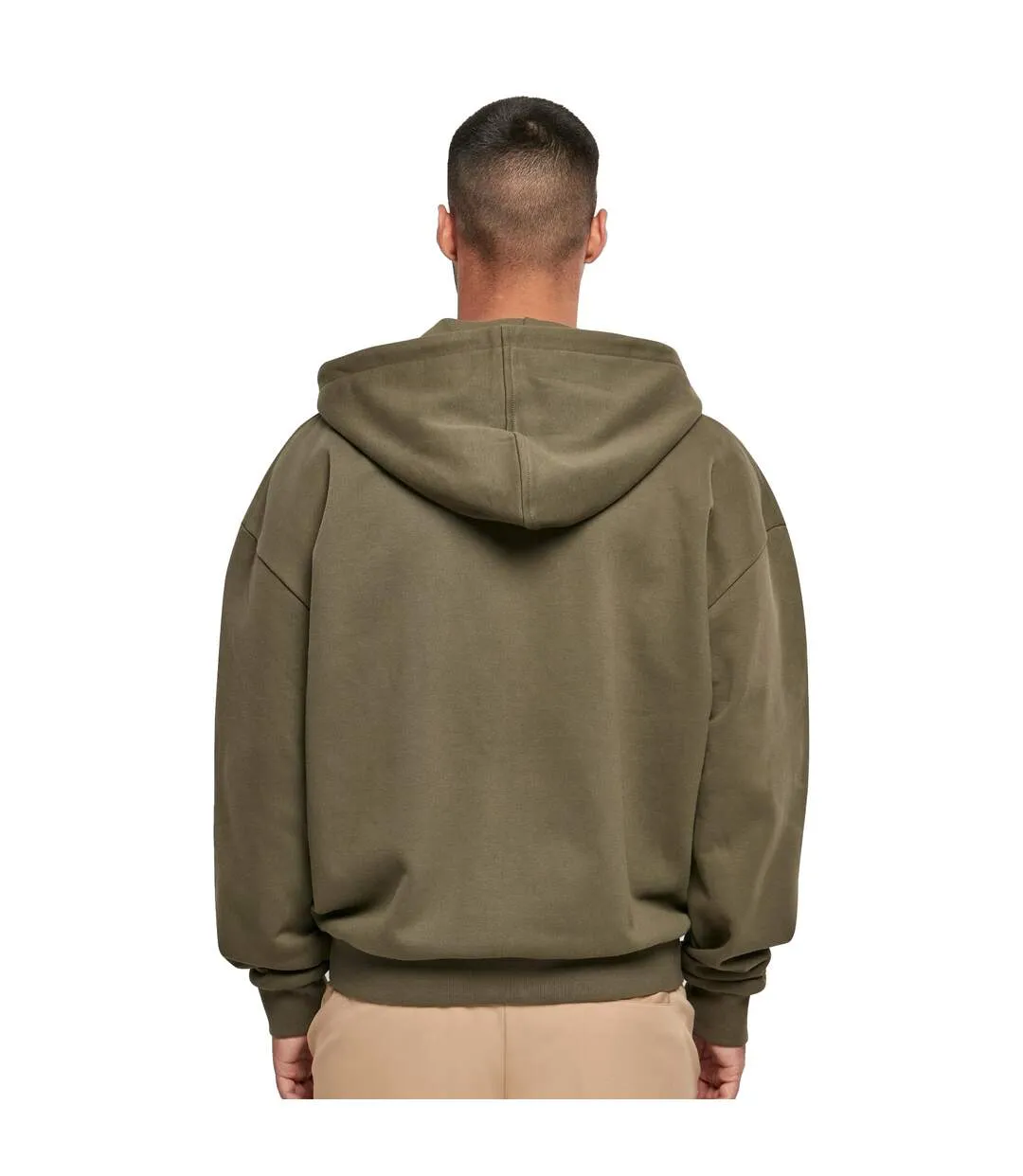 Mens ultra heavyweight full zip hoodie olive Build Your Brand