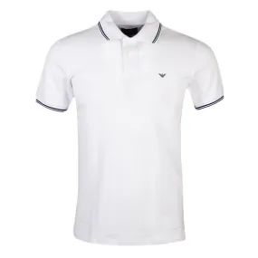 Mens White Essential Tipped Polo Shirt