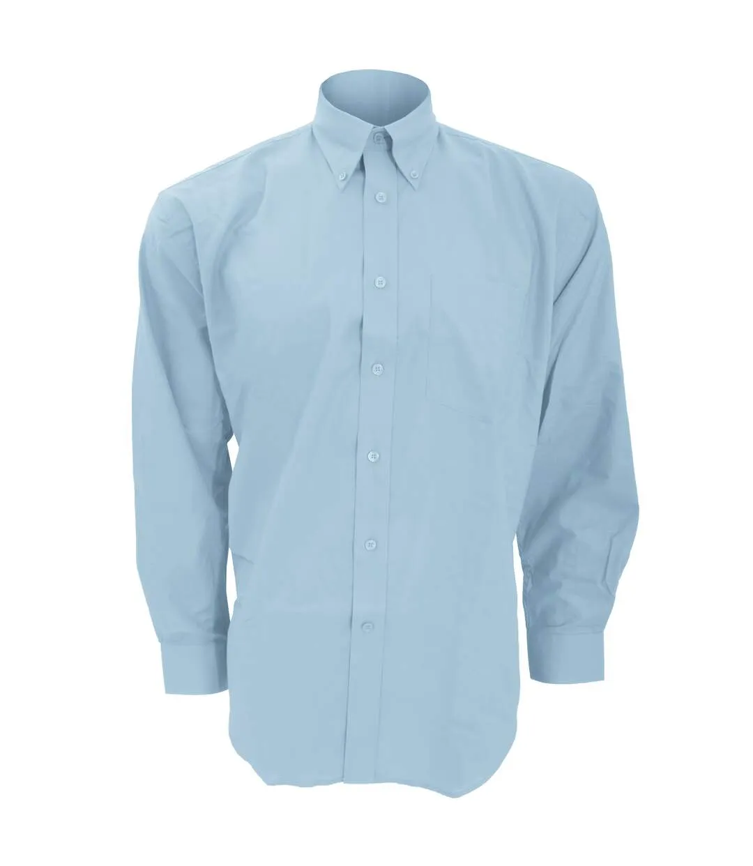 Mens workwear oxford long sleeve shirt light blue Kustom Kit