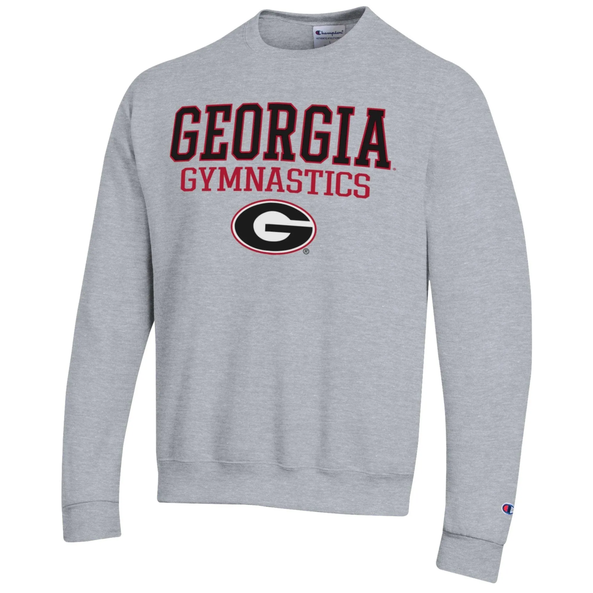 Men's Champion  Gray Georgia Bulldogs Gymnastics Stack Powerblend Pullover Sweatshirt