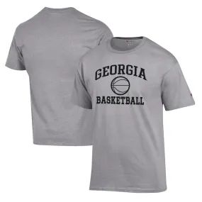 Men's Champion Heather Gray Georgia Bulldogs Basketball Icon T-Shirt