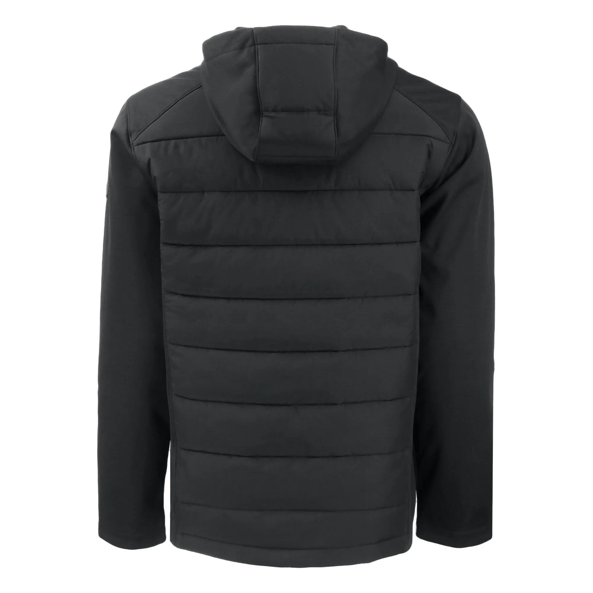 Men's Cutter & Buck  Black Georgia Bulldogs Evoke Hybrid Eco Softshell Recycled Full-Zip Hoodie Jacket
