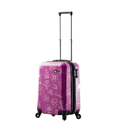 Mia Toro M1089-20In-Pur Love This Life-Medallions Hardside Spinner Luggage 20