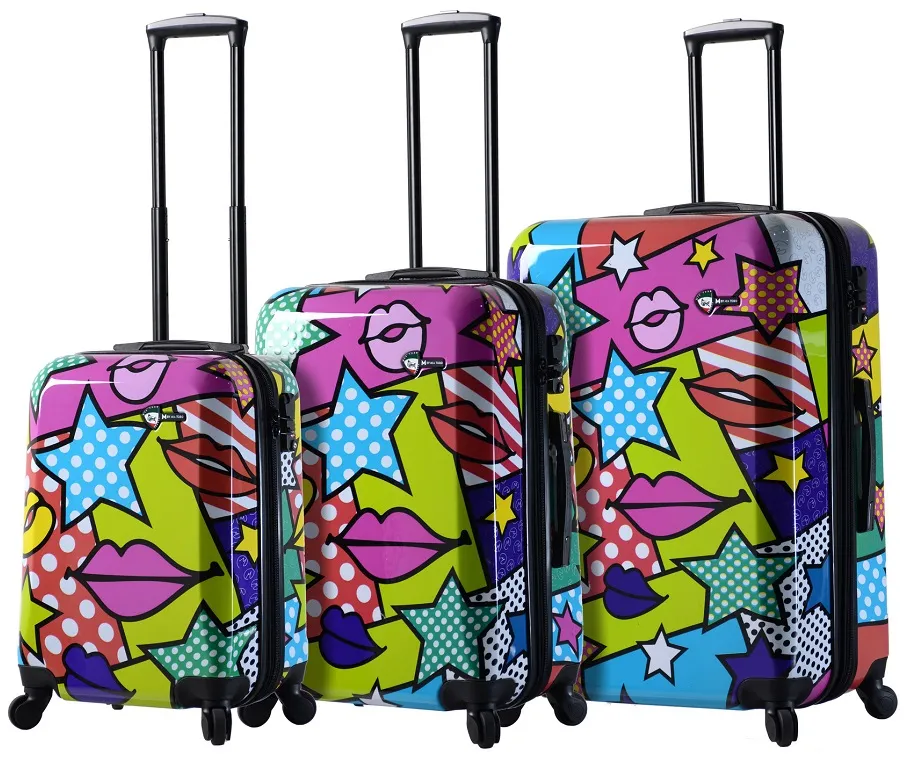 Mia Toro Stars & Kisses 3-Piece Luggage Set 