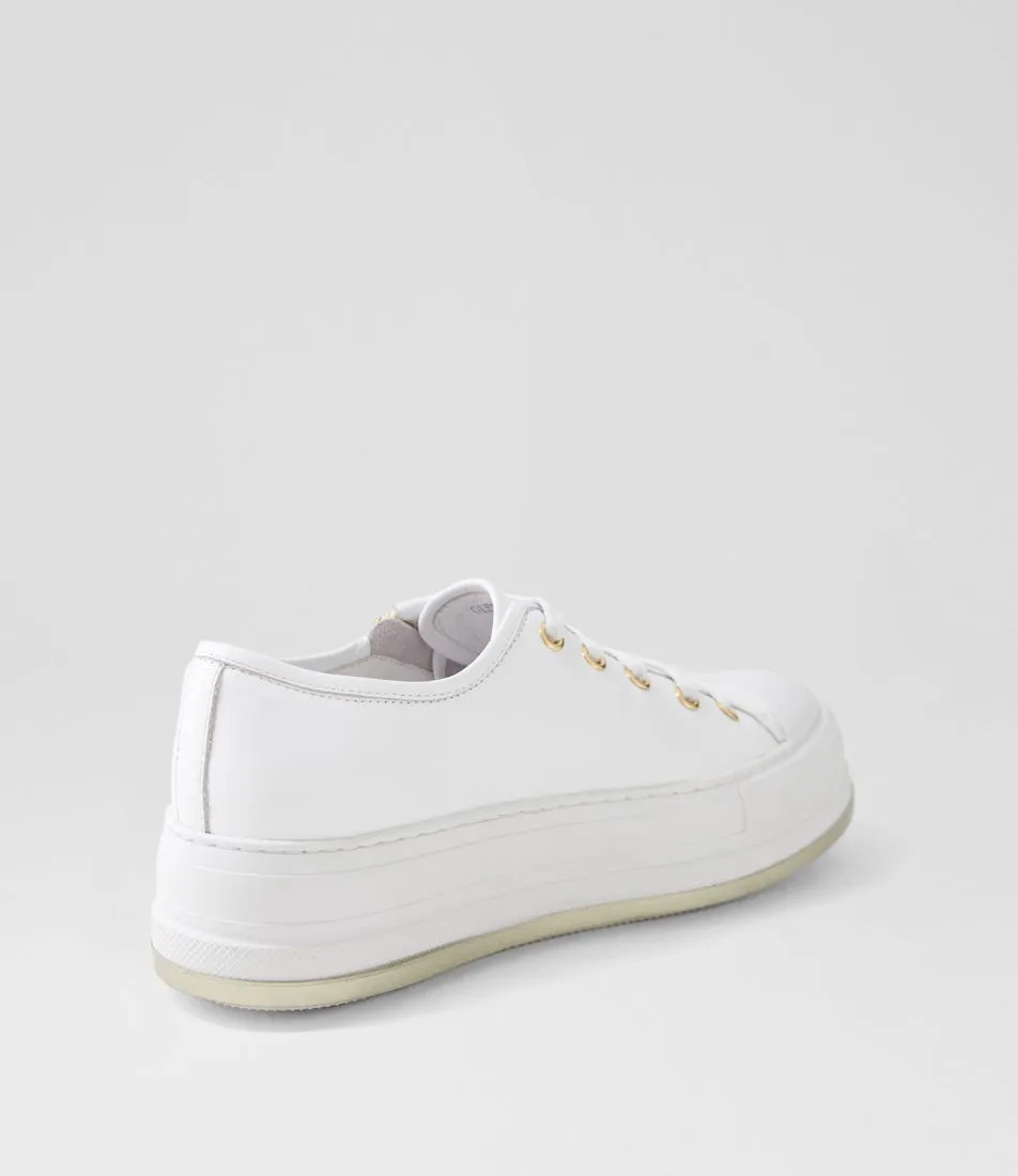 MIDAS Gleeda White Leather Sneakers