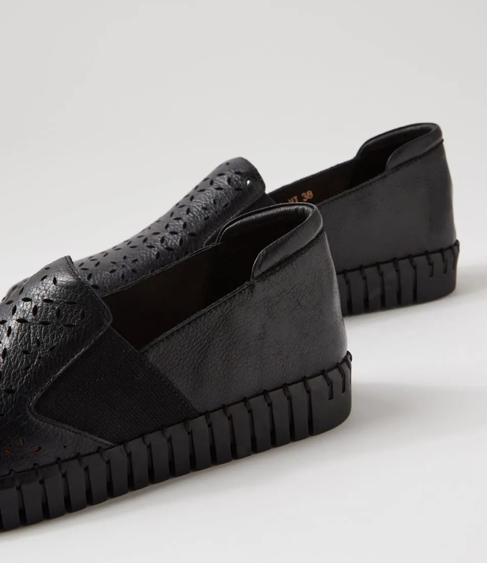 MIDAS Halerr Black Leather Sneakers