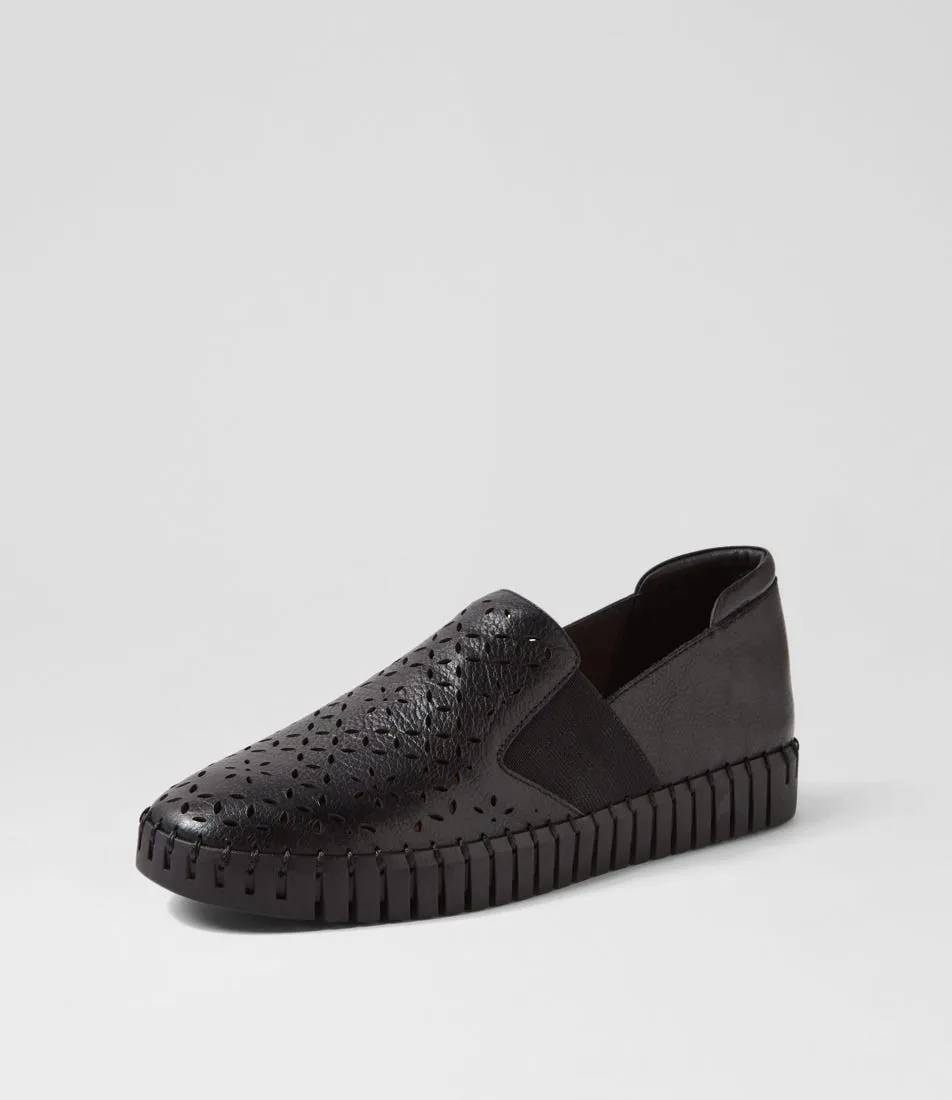 MIDAS Halerr Black Leather Sneakers