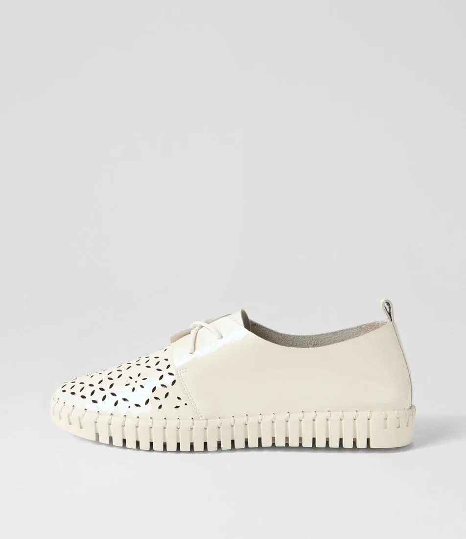 MIDAS Hexxie Ivory Patent Leather Sneakers