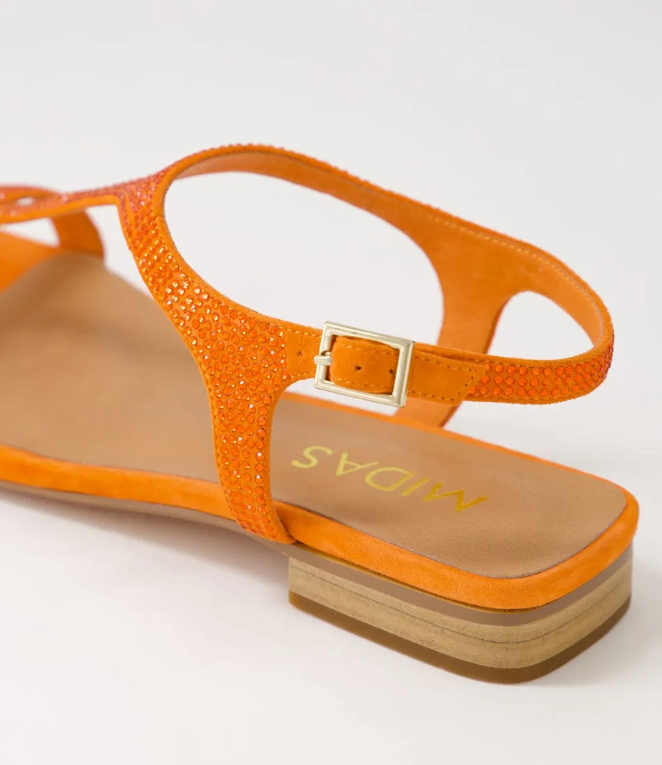 MIDAS Paradi Light Orange Suede Sandals