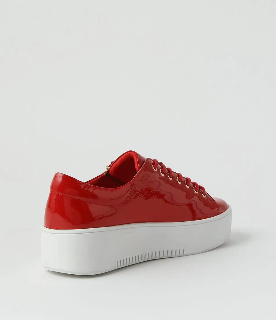 MIDAS Wether Red White Patent Leather Sneakers
