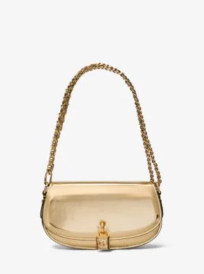 Mila Small Metallic Leather Shoulder Bag
