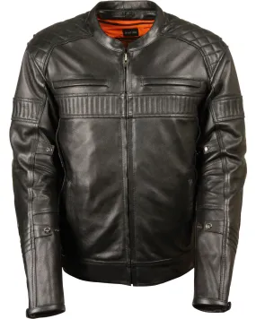 Milwaukee Leather Men's Black Quilted Pattern Scooter Jacket - Big 5X