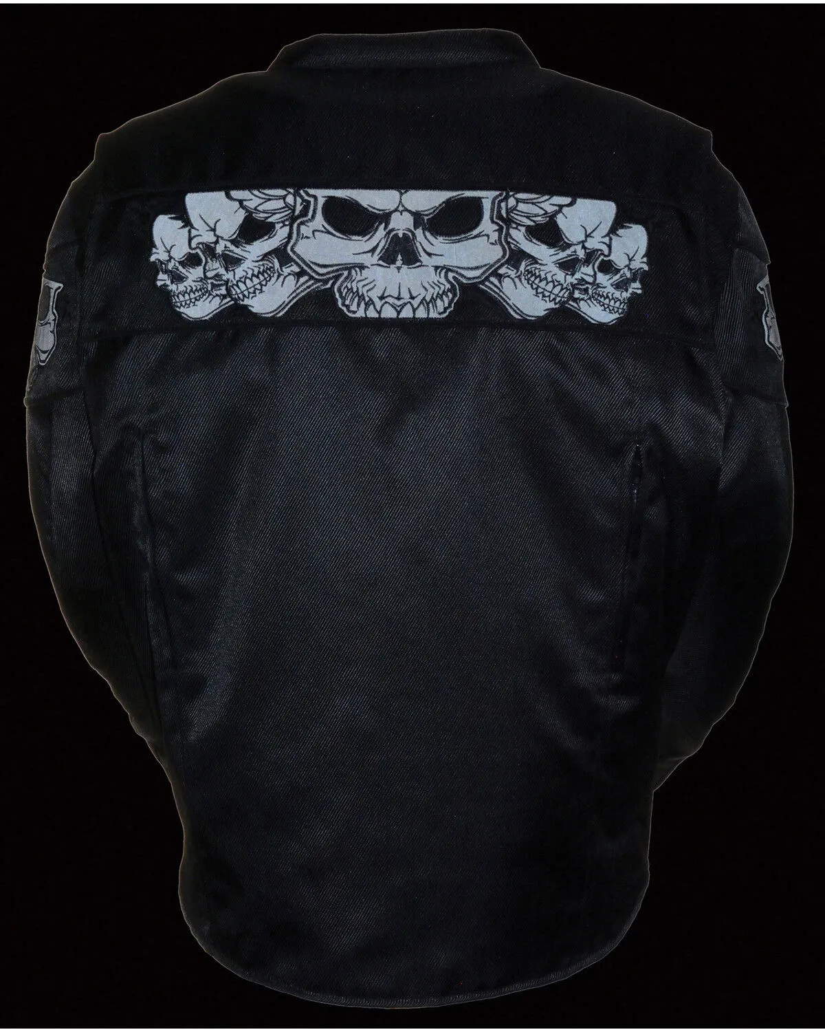 Milwaukee Leather Men's Reflective Skulls Textile Jacket