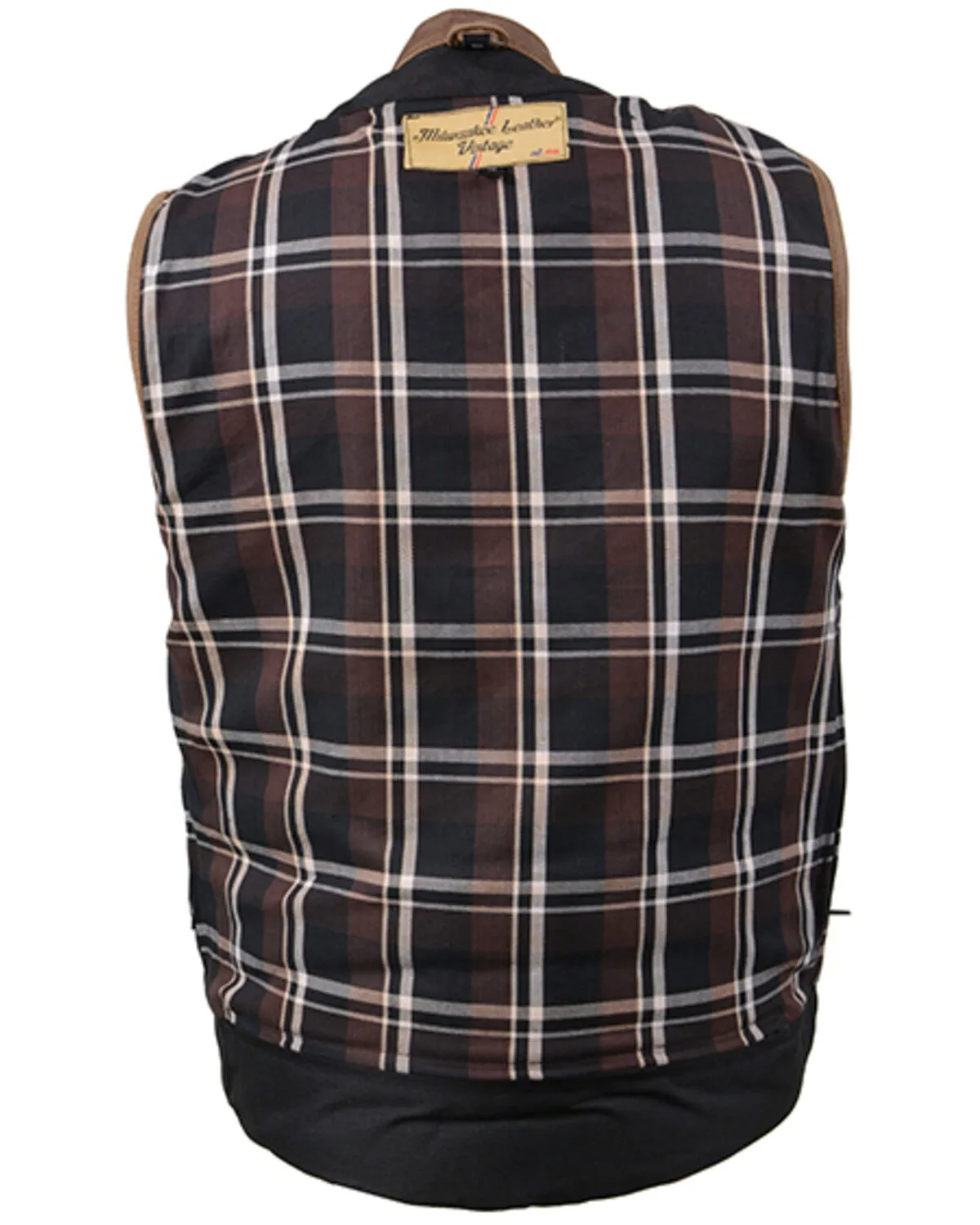 Milwaukee Leather Men's Rustler Concealed Carry Vintage Motorcycle Leather Vest - 5X