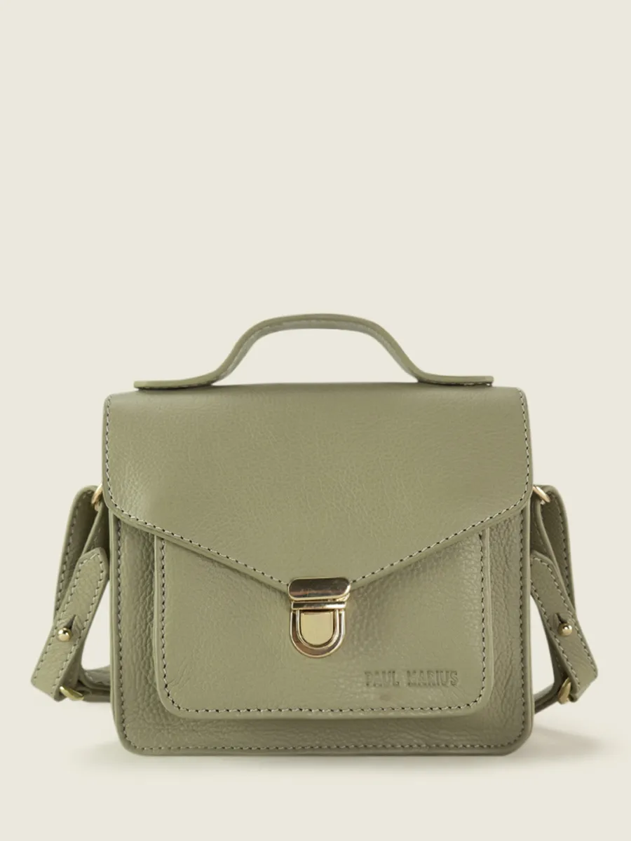 Mini Green Leather Cross-Body Bag for Women - Mademoiselle George XS Art Deco Almond | PAUL MARIUS